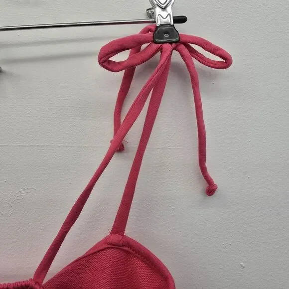 No Boundaries Women's Dress With Tieing Straps Size M 7-9 Jrs. Pink Punch (A3) - Picture 5 of 8